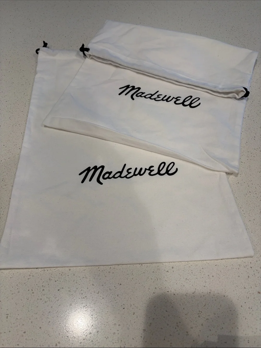 Madewell White Canvas Logo Drawstring Dust Bags - Set